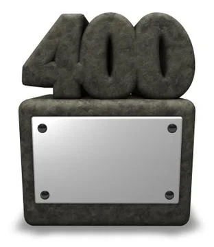 Stone number four hundred on socket - 3d illustration Illustrazione stock