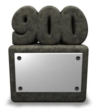 Stone number nine hundred on socket - 3d illustration Illustrazione stock