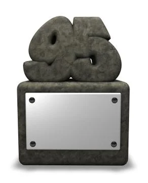 Stone number ninety five on socket - 3d illustration Illustrazione stock