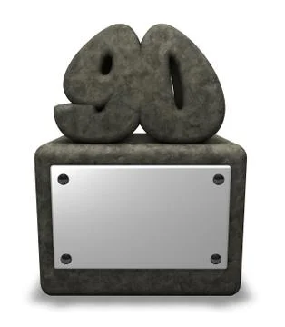 Stone number ninety on socket - 3d illustration Illustrazione stock