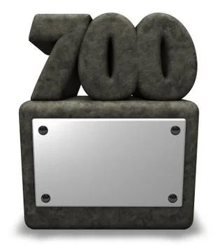 Stone number seven hundred on socket - 3d illustration Illustrazione stock