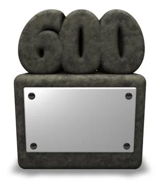 Stone number six hundred on socket - 3d illustration Stock Illustration