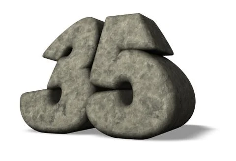 Stone number thirty five - 3d illustration Stock Illustration
