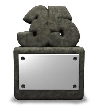 Stone number thirty five on socket - 3d illustration イラスト素材