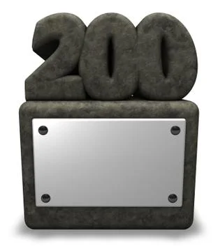 Stone number two hundred on socket - 3d illustration Illustrazione stock