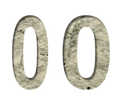 Stone numeral zero, 0 cut out of white paper on the background of the texture 写真素材
