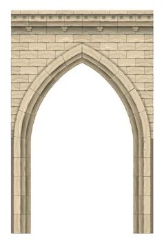 Stone old antique gothic arch Stock Illustration