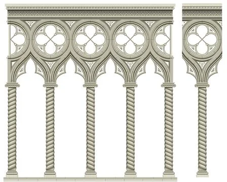 Stone old antique gothic arch Stock Illustration