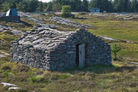 Stone old barn Stock Photos