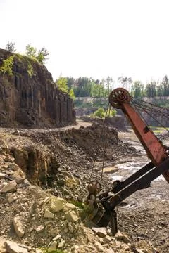 Stone ore mining in the forest Stock Photos