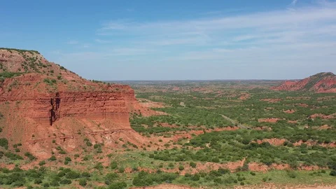 Stone out croppings and cliffs, Randall County, Texas, USA Stock Footage 129210414
