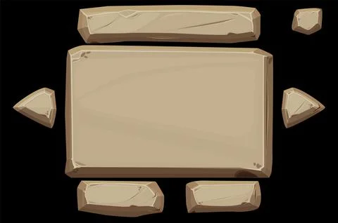 Stone panel banner with buttons for ui. Stock-Illustration