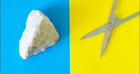 Stone, paper, scissors concept. Stock Footage 120536978