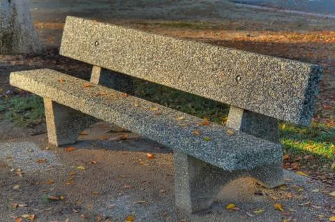 Stone park bench hdr Stock Photos
