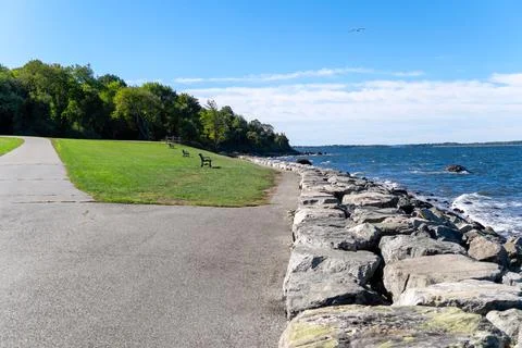 Stone path to the beach Stock Photos