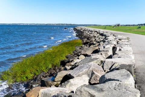 Stone path to the beach Stock Photos