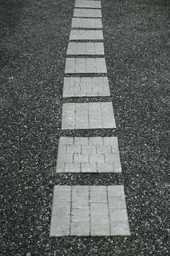 Stone path on a crushed stone Foto stock