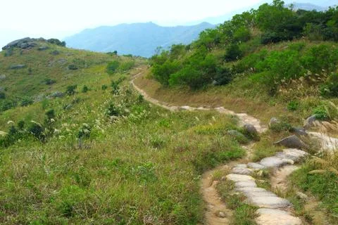 Stone path in the mountains Stock Photos