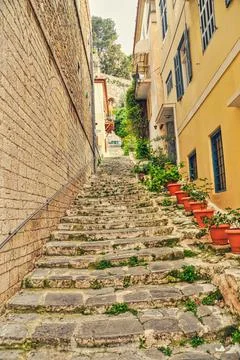 Stone path in Nafplio Stock Photos
