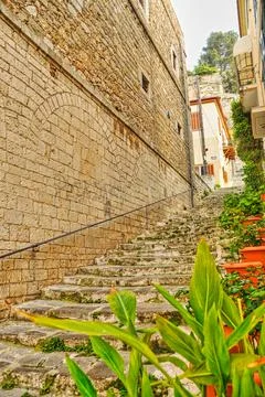 Stone path in Nafplio Stock Photos