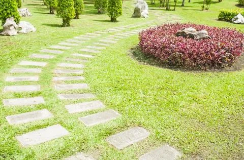 Stone path in the park Stock Photos