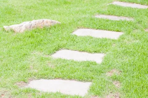 Stone path in the park Stock Photos