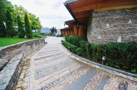 Stone path patternt stone path pattern texture background ,model released,... Foto stock