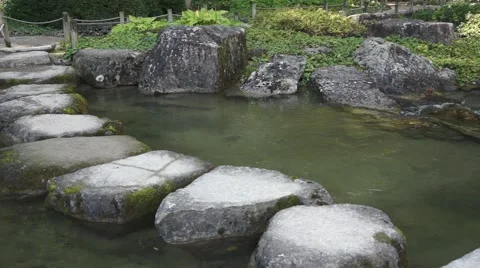 Stone path on the water Stock Footage 43805017