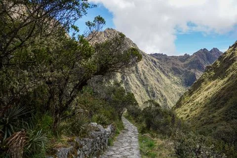 Stone Pathway, Inka Trail, Cusco, Peru Stock Photos