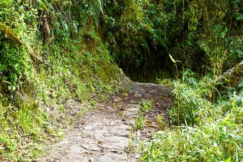 Stone Pathway of the Inka Trail, Cusco, Peru Stock Photos