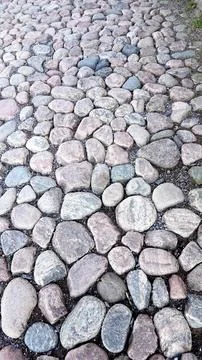 Stone pathway, Texture of an old stoneblock pavement Foto stock