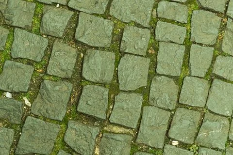 Stone pattern from old square blocks close up Stock Photos