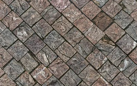 Stone pattern part of the city square, gray and brown cobblestone 스톡 사진