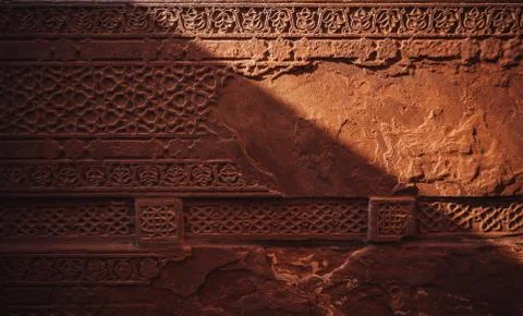 Stone pattern on a temple wall Stock Photos