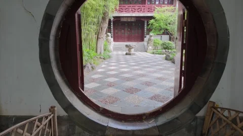 Stone Paved Courtyard Walkway Leading To A Traditional Hall Entrance Stock Footage 346385365