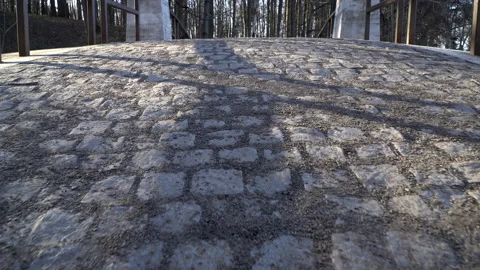 Stone paved humpback bridge Stock Footage 88563528