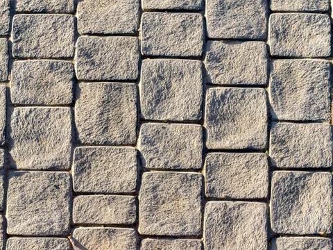 Stone pavement covered with gray rectangular stone Stock-Fotos