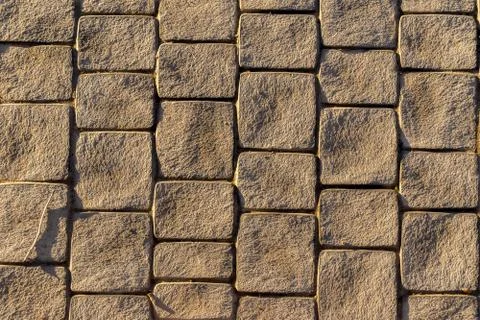 Stone pavement covered with gray rectangular stone 库存照片