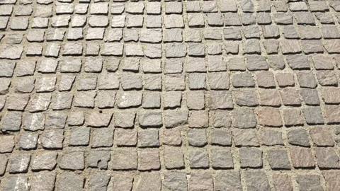 Stone pavement on sidewalk Stock Footage 94472914