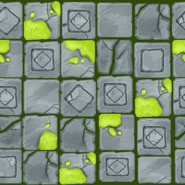 Stone pavement texture, floor vector tiles seamless pattern, brick sidewalk 스톡 일러스트