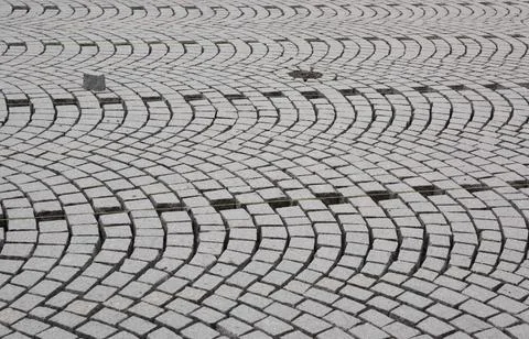 Stone paving in road construction Stock Photos