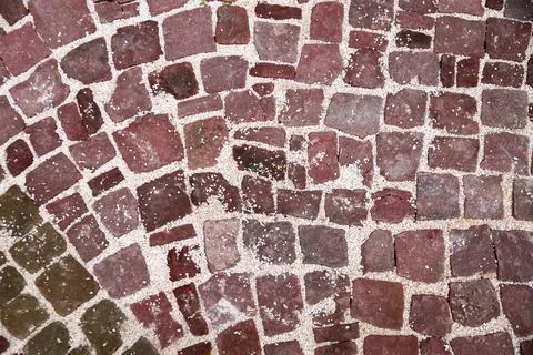 Stone paving stone close-up, texture for natural background Stock Photos