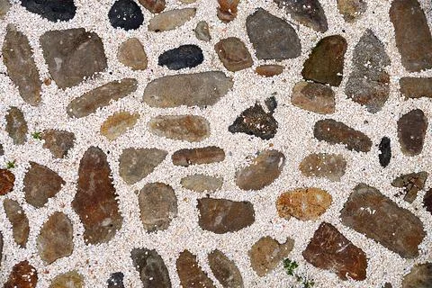 Stone paving stone close-up, texture for natural background Stock Photos