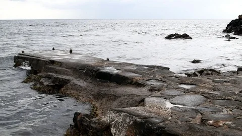 Stone pier Stock Footage 90245961