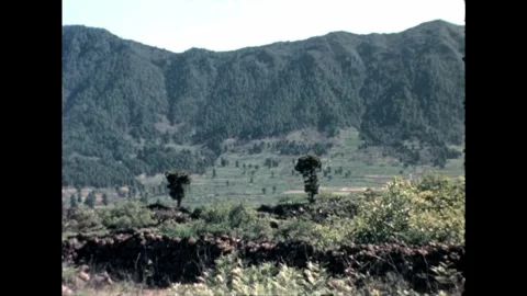 Stone Piles in Mountain Landscape Stock Footage 278331910