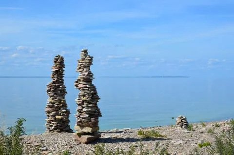Stone piles Stock Photos
