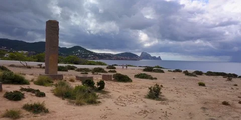 Stone Pillar Circle in Ibiza Stock Footage 98383225