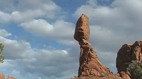 Stone Pillar with Clouds Stock Footage 93201199