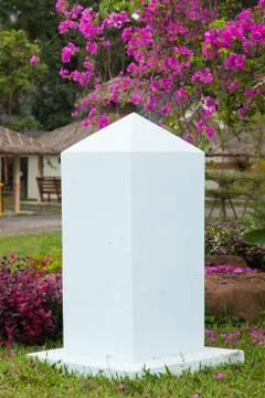 Stone pillars white Stock Photos