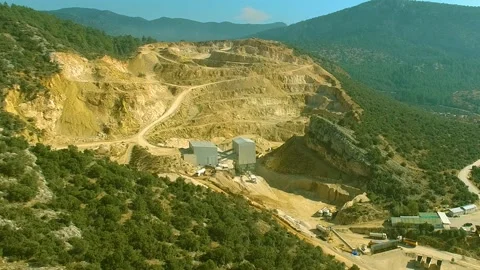 Stone Pit Drone Shot Stock Footage 146176725